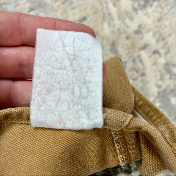 Vintage Carhartt Brown Duct Bib Overalls 1996 Union Made 38x32 6FB - Picture 3 of 8